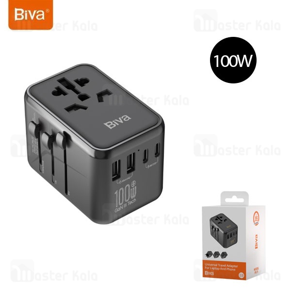 شارژر دیواری و مبدل برق بیوا Biva PS-11 Universal Travel Adapter توان 111 وات