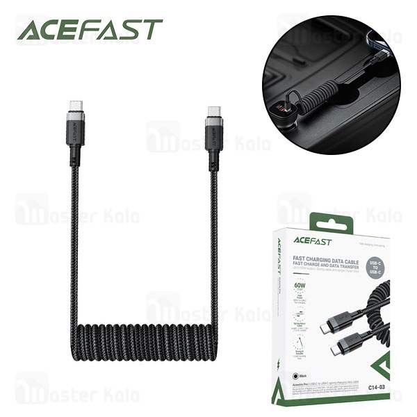 کابل Type-C به Type-C فنری ایس فست ACEFAST C14-03