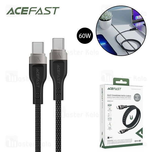 کابل فنری مگنتی Type-C به Type-C ایس فست ACEFAST C11-03