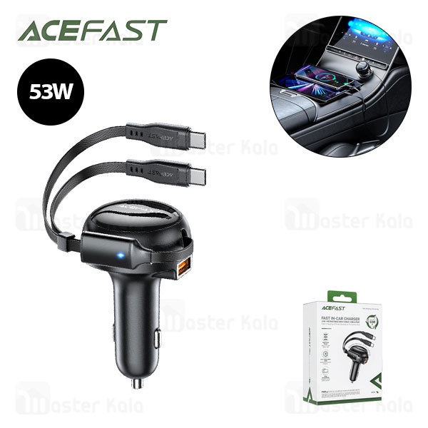 شارژر فندکی ایس فست ACEFAST B13 توان 53 وات همراه با کابل متصل