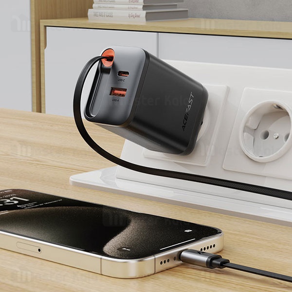 شارژر دیواری ایس فست ACEFAST A111 PD67W Fast Charger توان 67 وات همراه با کابل جمع شونده