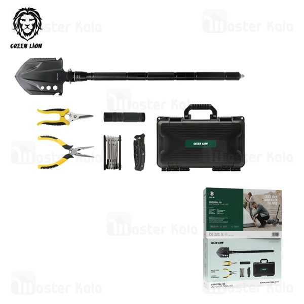ست کمپینگ و بقا چندکاره گرین لاین Green Lion Survival X9 Outdoor Tool Kite GNSRX9TOOLBK