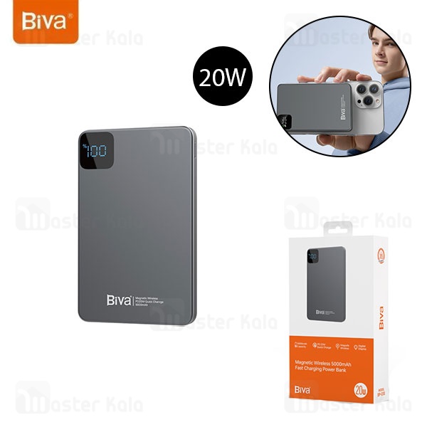 پاوربانک وایرلس 5000 مگنتی بیوا Biva BP-030 توان 20 وات