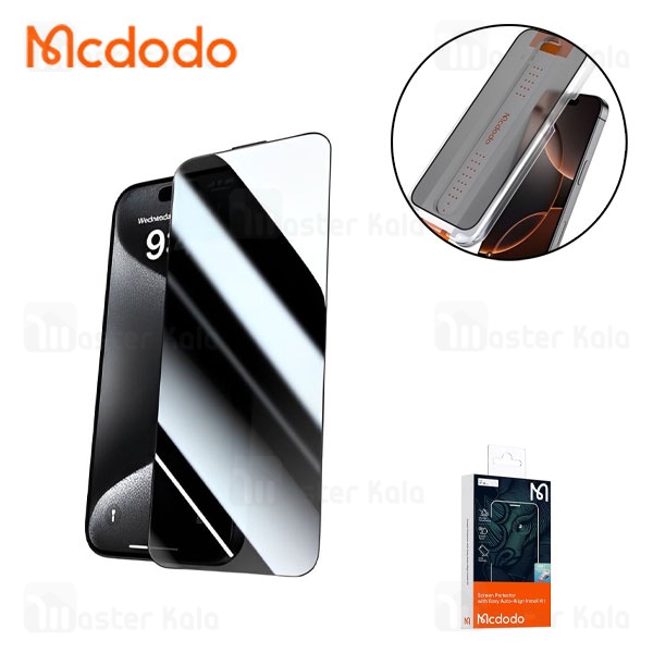 گلس حریم شخصی تمام صفحه تمام چسب مک دودو Apple iPhone 16 Pro Max Mcdodo PF-6867 Privacy Protector