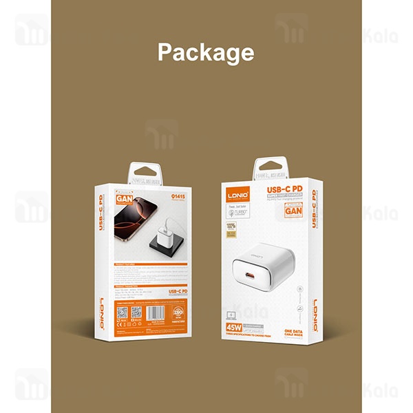 شارژر دیواری الدینیو LDNIO Q1415 توان 45 وات