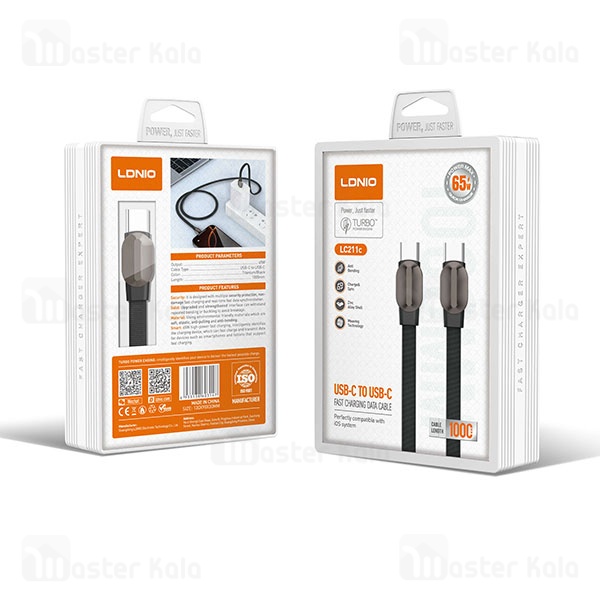 کابل Type C به Type C الدینیو LDNIO LC212c طول 2 متر توان 65 وات