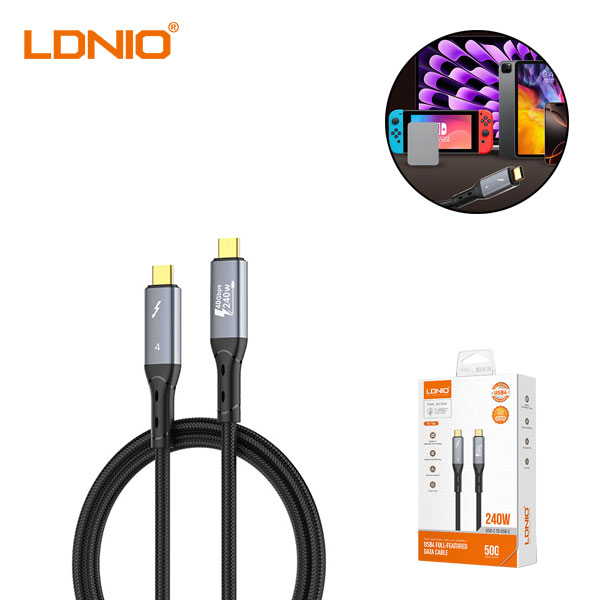 کابل Type C به Type C الدینیو LDNIO TC10c طول 50 سانتی متر توان 240 وات