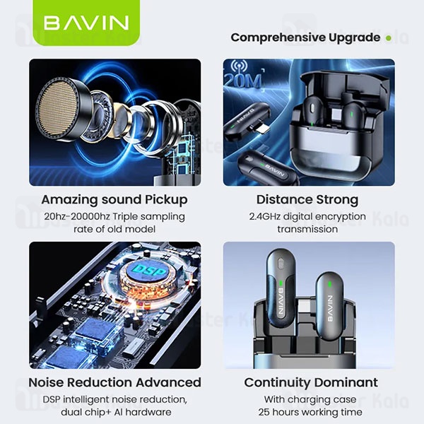 میکروفون بی سیم لایتنینگ باوین Bavin MP101