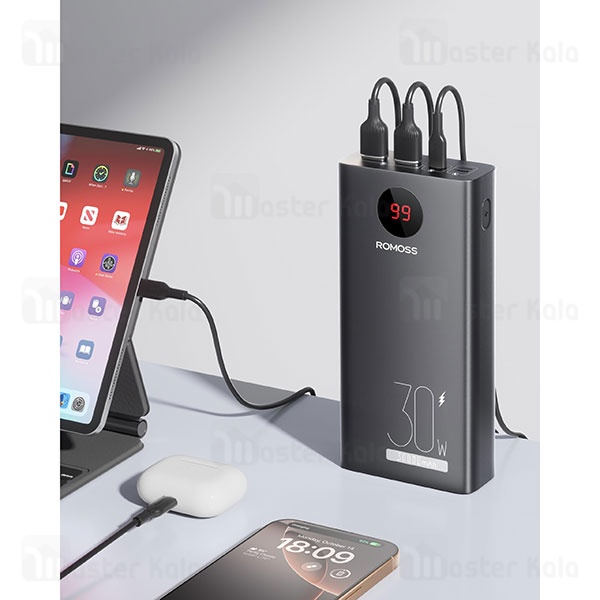 پاوربانک 30000 میلی آمپر روموس Romoss PEA30 Powerbank توان 30 وات