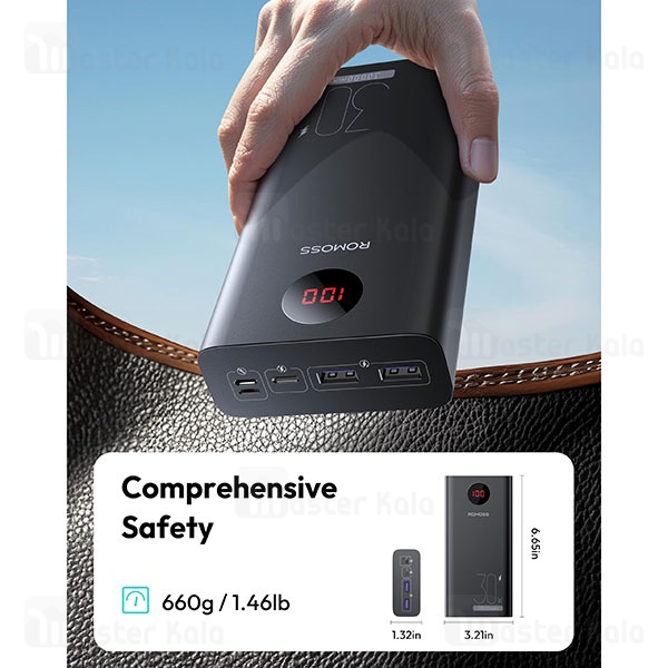 پاوربانک 30000 میلی آمپر روموس Romoss PEA30 Powerbank توان 30 وات
