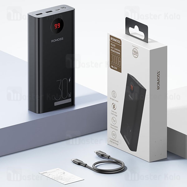 پاوربانک 30000 میلی آمپر روموس Romoss PEA30 Powerbank توان 30 وات
