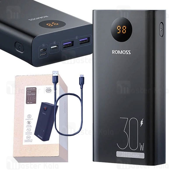 پاوربانک 30000 میلی آمپر روموس Romoss PEA30 Powerbank توان 30 وات