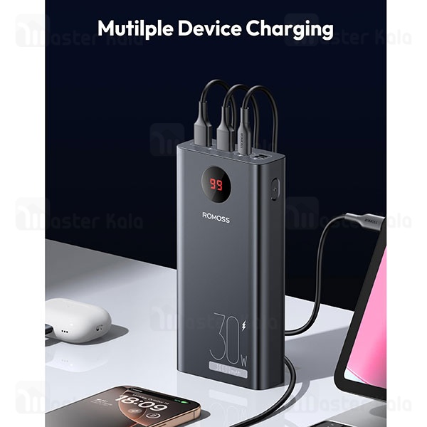 پاوربانک 30000 میلی آمپر روموس Romoss PEA30 Powerbank توان 30 وات