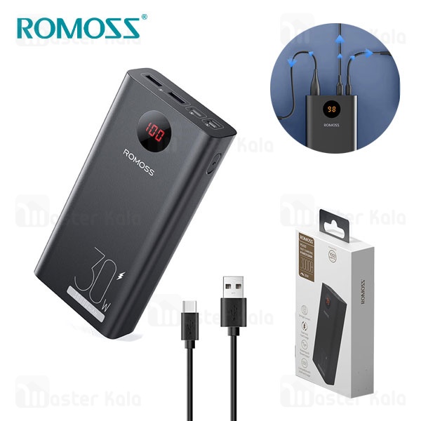 پاوربانک 30000 میلی آمپر روموس Romoss PEA30 Powerbank توان 30 وات