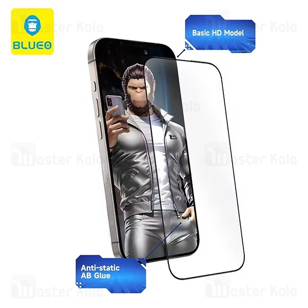 گلس تمام صفحه تمام چسب Apple iPhone 16 Pro Max Blueo Anti Static HD