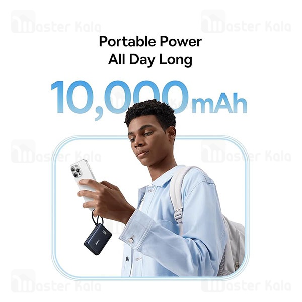 پاوربانک 10000 بیسوس Baseus Picogo P10076803123 توان 45 وات همراه با کابل متصل