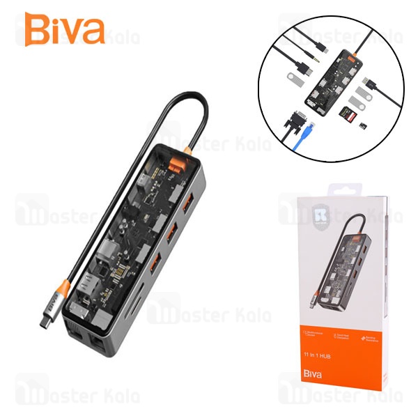 هاب 11 پورت تایپ سی بیوا Biva HUB-04 Type-C 11 in 1 Docking Station دارای ایراد جزئی