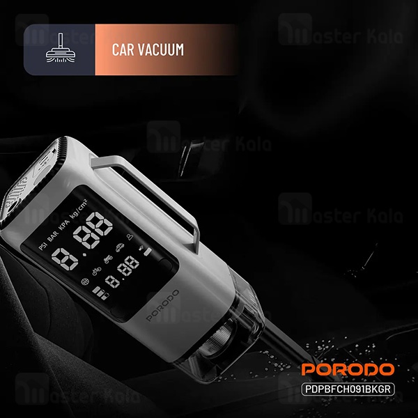 پاوربانک 8000 و کمپرسور باد و جامپ استارتر خودرو پرودو Porodo 1000A Jump Starter PDPBFCH091BKGR