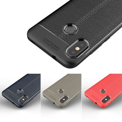 قاب محافظ طرح چرم Xiaomi Mi A2 Lite / Redmi 6 Pro Auto Focus