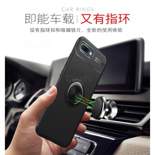 قاب محافظ ژله ای طرح چرم انگشتی Becation Auto Focus Magnetic Ring Case Huawei Honor 10