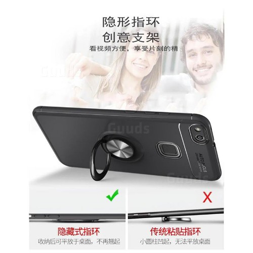 قاب محافظ طرح چرم Becation Auto Focus Magnetic Ring Case Huawei P10 Lite