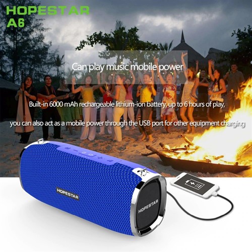 اسپیکر بلوتوث ضد آب و پاوربانک هاپ استار Hopestar A6 Bluetooth Speaker