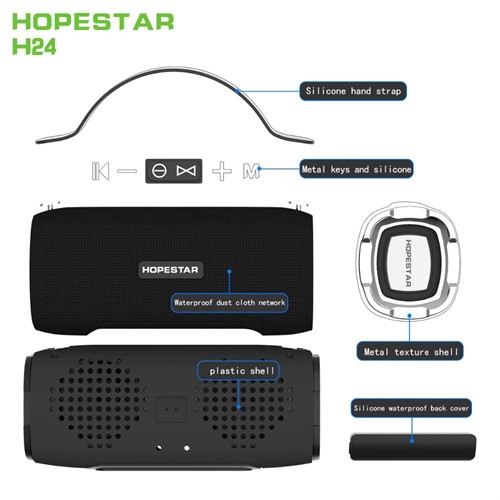 اسپیکر بلوتوث ضد آب و پاوربانک هاپ استار Hopestar H24 Bluetooth Speaker