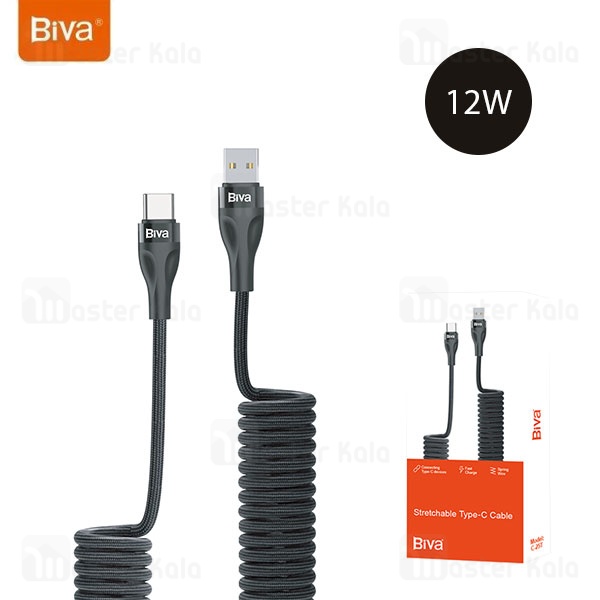 کابل Type-C فنری بیوا Biva C-25T Stretchable