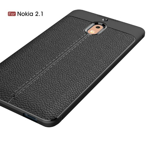 قاب محافظ ژله ای طرح چرم Nokia 2.1 2018 مدل Auto Focus