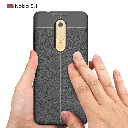 قاب محافظ طرح چرم Nokia 5.1 2018 Auto Focus Jelly Case