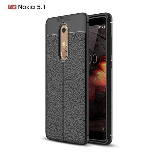 قاب محافظ طرح چرم Nokia 5.1 2018 Auto Focus Jelly Case