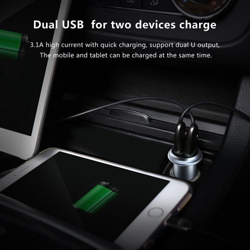 شارژر فندکی 2 پورت 3.1 آمپر بیسوس Baseus UFO Dual U Smart Car Charge