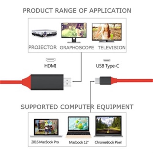 کابل HDMI تایپ سی اتصال تلویزیون و نمایشگر(کابل Type C به HDTV) انتقال تصویر و شارژ Earldom ET-WS8C