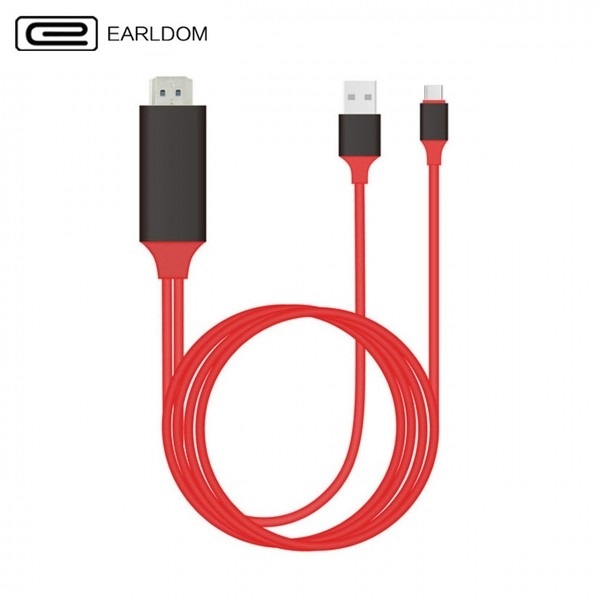 کابل HDMI تایپ سی اتصال تلویزیون و نمایشگر(کابل Type C به HDTV) انتقال تصویر و شارژ Earldom ET-WS8C