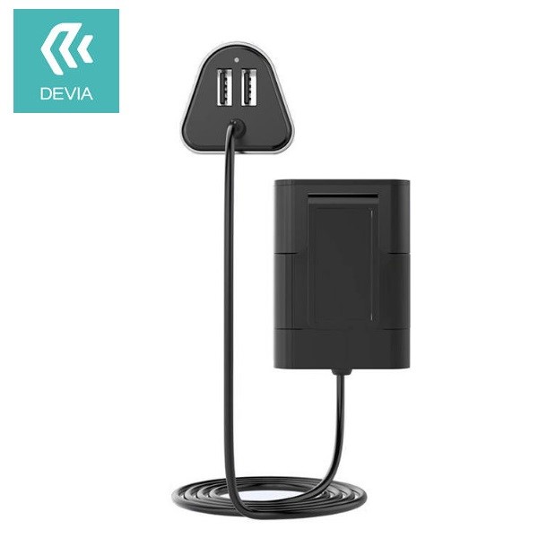 شارژر فندکی و هاب 4 پورت Devia Ibox Carhub 4 USB Port مناسب اتومبیل