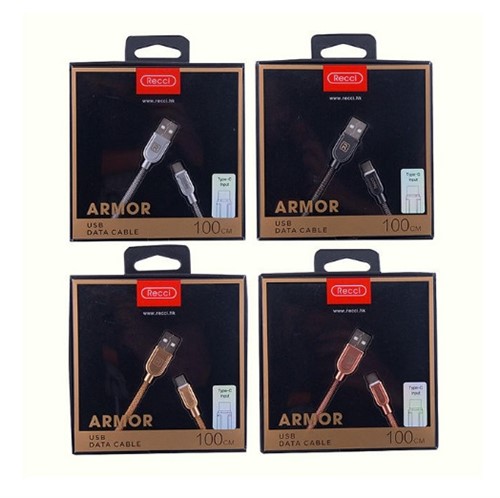 کابل Type C رسی Recci RCT-T100 ARMOR Type-C Cable
