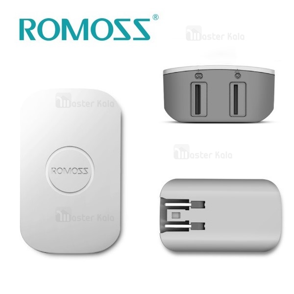 شارژر دیواری 2 پورت 2.1 آمپر روموس ROMOSS AC12 همراه با کابل