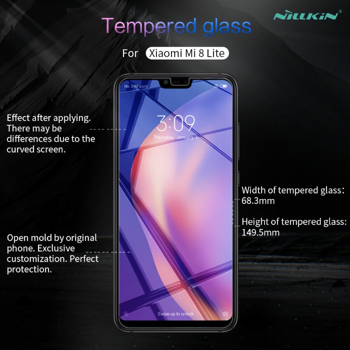 محافظ صفحه نمایش شیشه ای نیلکین H+ Pro Glass Xiaomi Mi 8 Lite