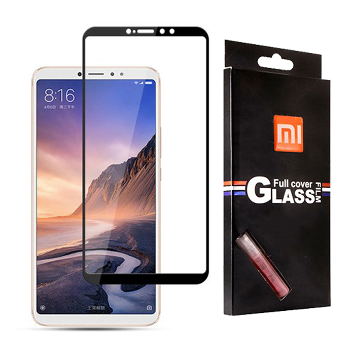 محافظ صفحه نمایش شیشه ای و تمام صفحه دور چسب مارک TT مناسب Xiaomi Mi Max 3