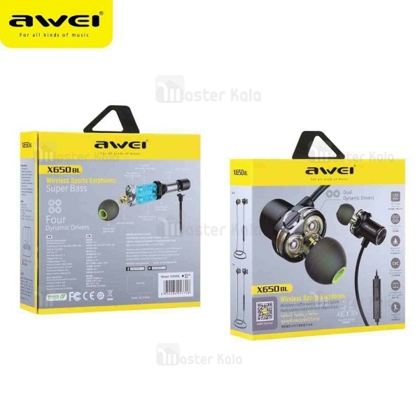 هندزفری بلوتوث اوی Awei X650BL Stereo Earphones گردنی و مگنتی