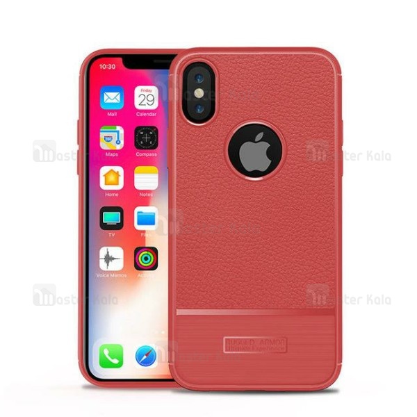 قاب فیبر کربنی Apple iPhone XS Max Becation Litchi Rugged Armor Case
