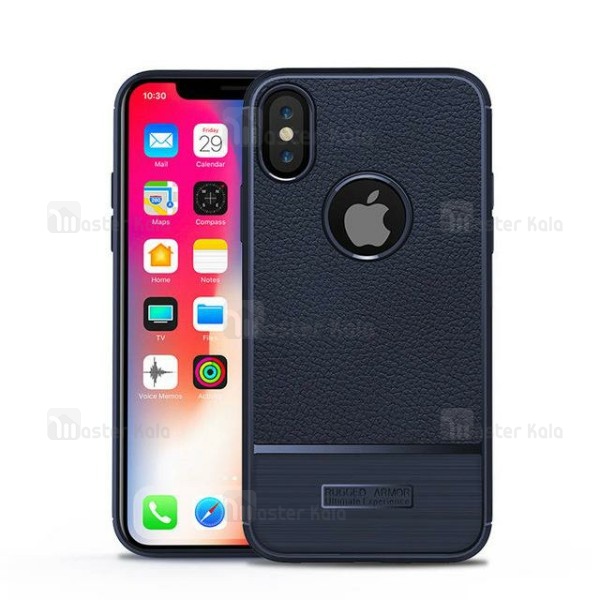 قاب فیبر کربنی Apple iPhone XS Max Becation Litchi Rugged Armor Case