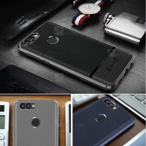 قاب فیبر کربنی Huawei Honor 7C / Nova 2 Lite Becation Litchi Rugged Armor Case