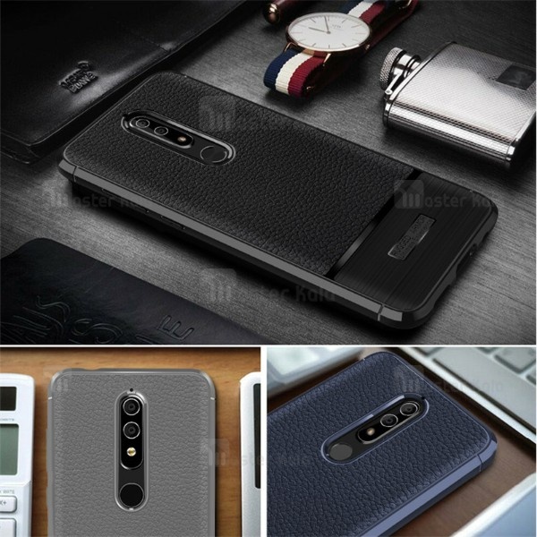 قاب فیبر کربنی Nokia 5.1 Plus / X5 Becation Litchi Rugged Armor Case