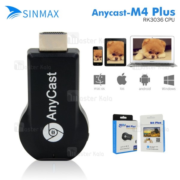 دانگل وای فای تلویزیون Sinmax AnyCast M4 Plus Wireless Dongle