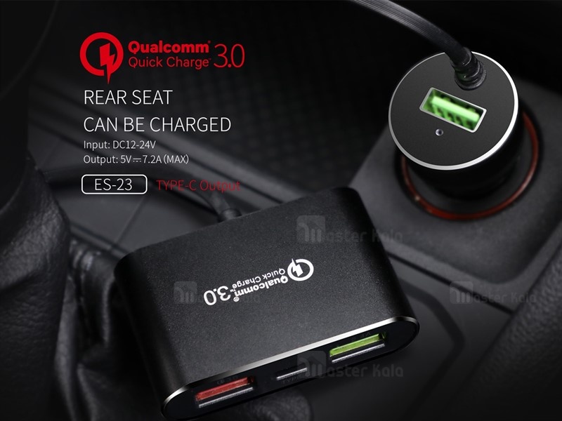 شارژر فندکی Ciyocorps ES-23 Car Charger Qualcomm 3.0 Type-C