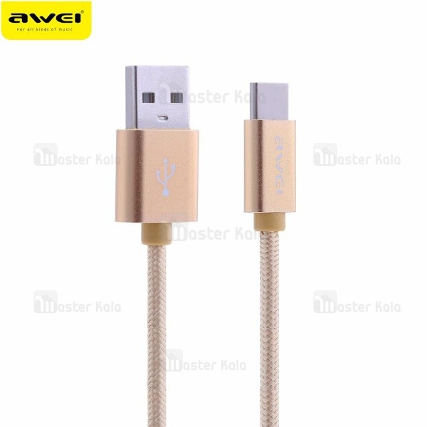 کابل شارژ Type C اوی Awei CL-960 با توان 2.1 آمپر و طراحی کنفی