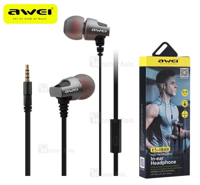 هندزفری سیمی AWEI ES-860i IN-Ear Headphones ساختار تو گوشی