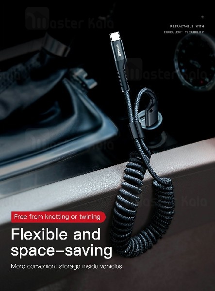 کابل Type C بیسوس Baseus Fish Eye Spring طراحی تلفنی با توان 2 آمپر