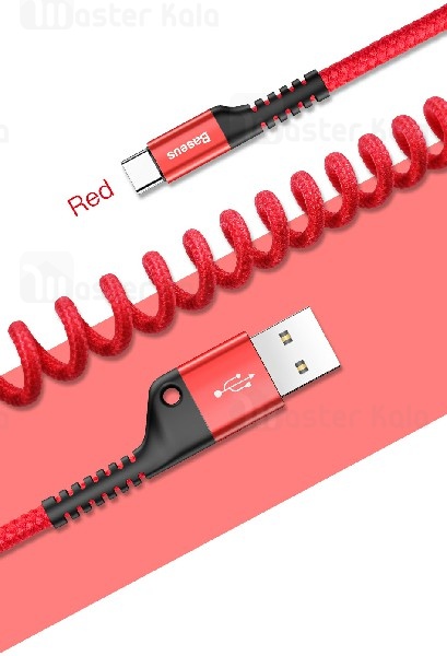 کابل Type C بیسوس Baseus Fish Eye Spring طراحی تلفنی با توان 2 آمپر